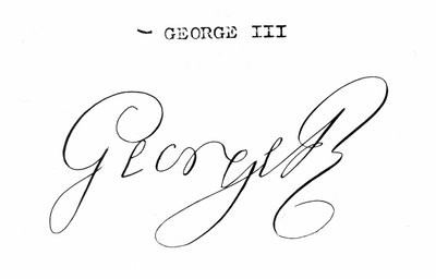 Signature of King George III (1738-1820) by English School